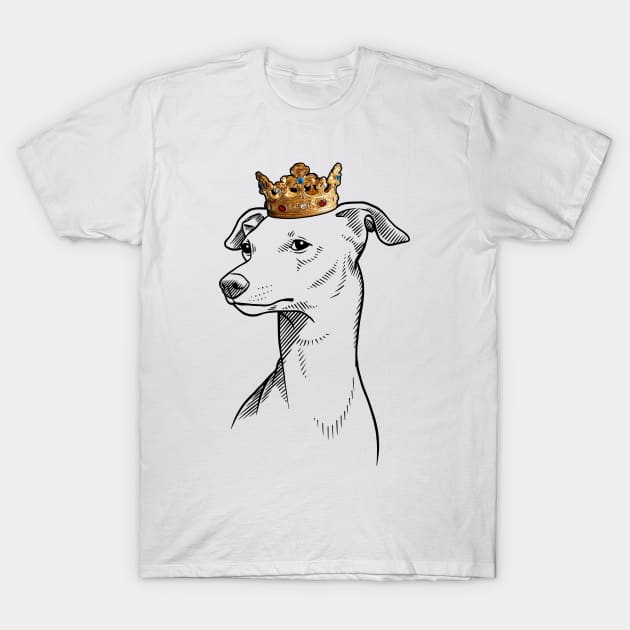 Italian Greyhound Dog King Queen Wearing Crown T-Shirt by millersye